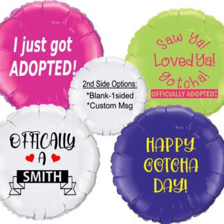 Adoption, Officially Adopted, Gotcha Day, Officially, personalized Adoption mylar balloons