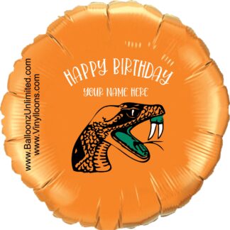 Rattlers Happy Birthday, custom mylar balloon