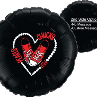 Chucks & Pearls, Mylar Balloon, Personalized, Greek, Birthday, Formal Ball